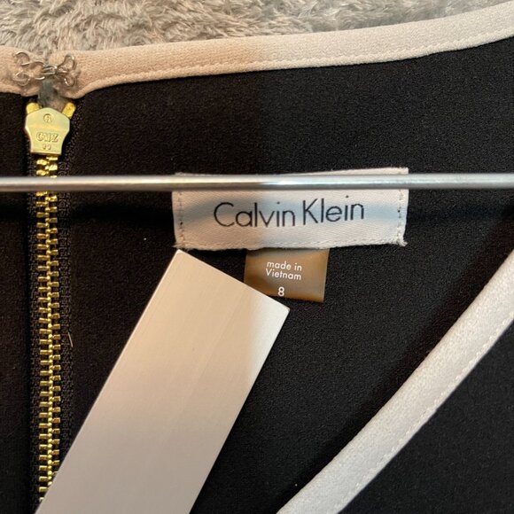 Calvin Klein Women Classic Minimalist Monogram Sheath Flared Bell Sleeve Dress 8 - Picture 8 of 14